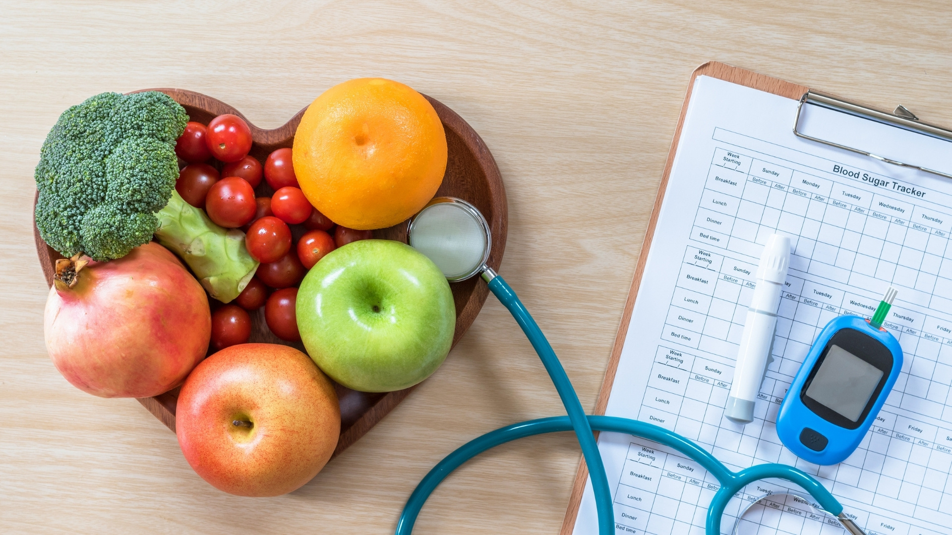 Fruit, veges, blood sugar tracker