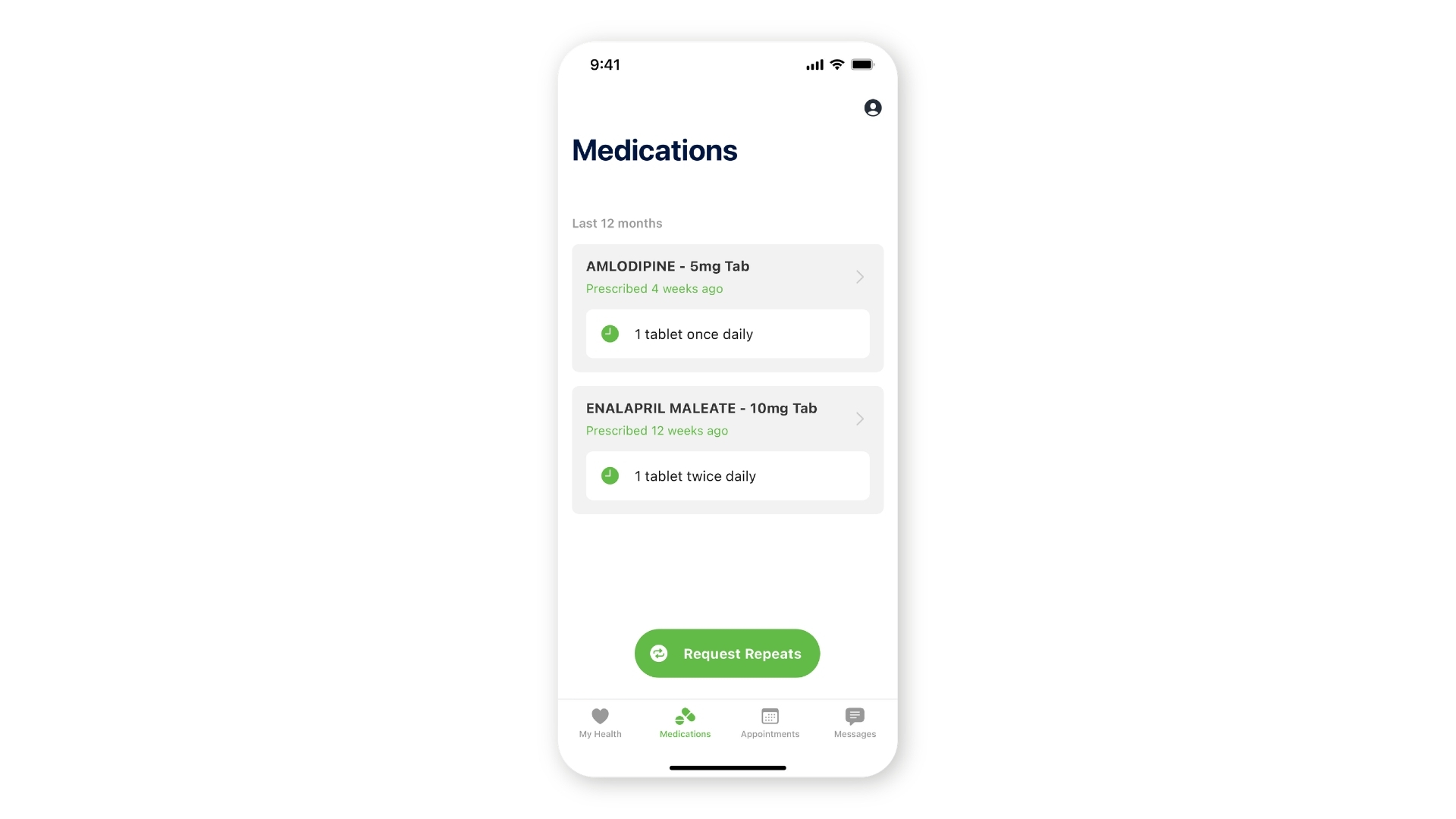 Ordering a repeat prescription using The Doctors App