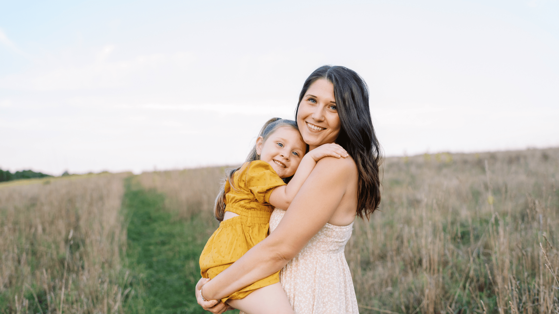 Woman holding baby girl