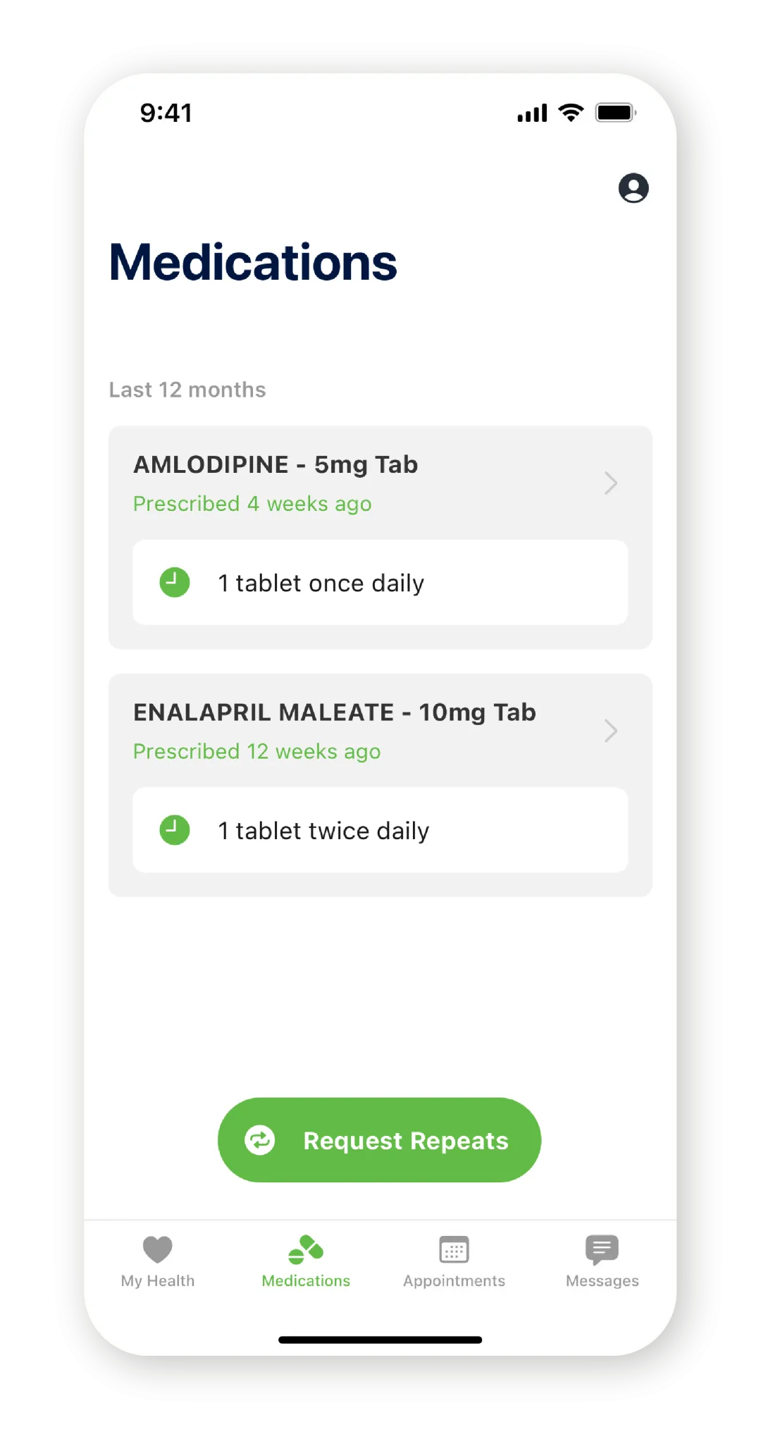 Order a repeat prescription on The Doctors App